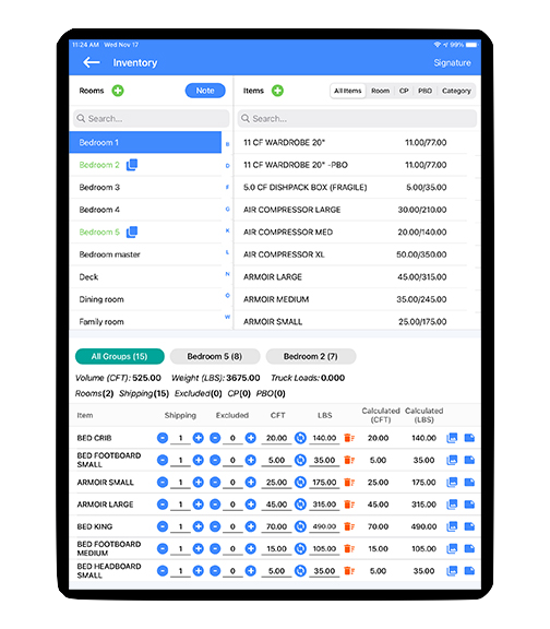 screenshot of Movegistics CRM